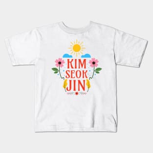 Kim Seokjin - Floral BTS Army Member Jin Kim Seok-jin - Sunny Spring Kids T-Shirt